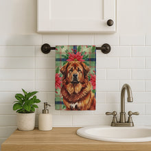 Load image into Gallery viewer, Red Gold Tibetan Mastiff Christmas PoinsettIas Kitchen Towel