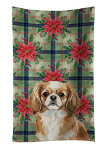 Load image into Gallery viewer, Tibetan Spaniel Christmas PoinsettIas Kitchen Towel