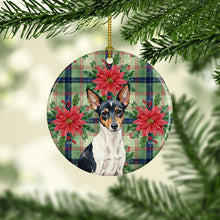 Load image into Gallery viewer, Toy Fox Terrier Christmas PoinsettIas Ceramic Ornament