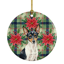 Load image into Gallery viewer, Toy Fox Terrier Christmas PoinsettIas Ceramic Ornament