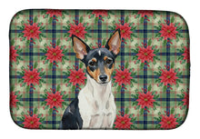 Load image into Gallery viewer, Toy Fox Terrier Christmas PoinsettIas Dish Drying Mat