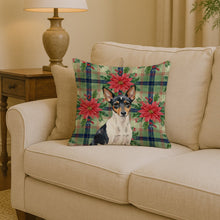 Load image into Gallery viewer, Toy Fox Terrier Christmas PoinsettIas Throw Pillow