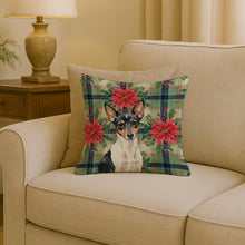 Load image into Gallery viewer, Toy Fox Terrier Christmas PoinsettIas Throw Pillow