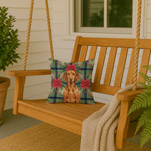 Load image into Gallery viewer, Vizsla Christmas PoinsettIas Throw Pillow