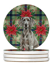 Load image into Gallery viewer, Weimaraner Christmas PoinsettIas Large Sandstone Coasters Pack of 4