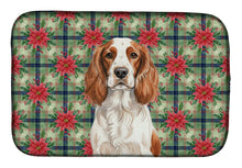 Load image into Gallery viewer, Welsh Springer Spaniel Christmas PoinsettIas Dish Drying Mat