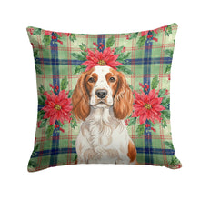 Load image into Gallery viewer, Welsh Springer Spaniel Christmas PoinsettIas Throw Pillow