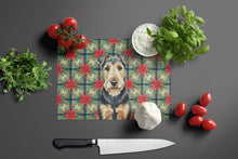 Load image into Gallery viewer, Welsh Terrier Christmas PoinsettIas Glass Cutting Board