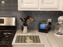 Load image into Gallery viewer, Fawn Whippet Christmas PoinsettIas Glass Cutting Board