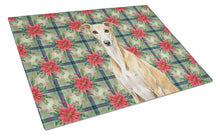 Load image into Gallery viewer, Fawn Whippet Christmas PoinsettIas Glass Cutting Board