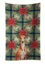 Load image into Gallery viewer, Red Whippet Christmas PoinsettIas Kitchen Towel