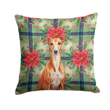 Load image into Gallery viewer, Red Whippet Christmas PoinsettIas Throw Pillow