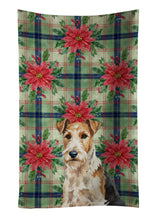Load image into Gallery viewer, Wire Fox Terrier Christmas PoinsettIas Kitchen Towel