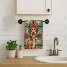 Load image into Gallery viewer, Wirehaired Pointing Griffon Christmas PoinsettIas Kitchen Towel