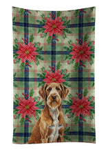 Load image into Gallery viewer, Wirehaired Pointing Griffon Christmas PoinsettIas Kitchen Towel