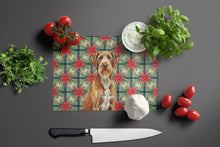 Load image into Gallery viewer, Wirehaired Pointing Griffon Christmas PoinsettIas Glass Cutting Board