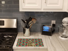 Load image into Gallery viewer, Chestnut Wirehaired Pointing Griffon Christmas PoinsettIas Glass Cutting Board