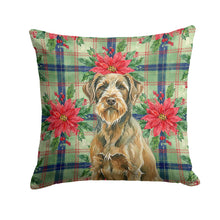 Load image into Gallery viewer, Chestnut Wirehaired Pointing Griffon Christmas PoinsettIas Throw Pillow