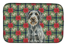 Load image into Gallery viewer, Steel Gray Wirehaired Pointing Griffon Christmas PoinsettIas Dish Drying Mat