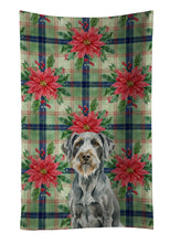 Load image into Gallery viewer, Steel Gray Wirehaired Pointing Griffon Christmas PoinsettIas Kitchen Towel