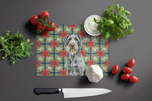 Load image into Gallery viewer, Steel Gray Wirehaired Pointing Griffon Christmas PoinsettIas Glass Cutting Board