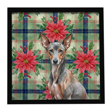 Load image into Gallery viewer, Xoloitzcuintli Christmas PoinsettIas Framed Metal Print