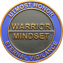 Load image into Gallery viewer, GL8-004 Warrior Mindset Challenge Coin Thin Blue Line NYPD LAPD ATF FBI CBP