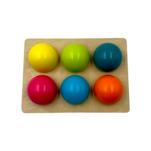 Load image into Gallery viewer, 6 Pcs Wooden Balls with Tray in Pastel/Macaron Colors Diameter 1.8 Inches