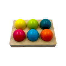 Load image into Gallery viewer, 6 Pcs Wooden Balls with Tray in Pastel/Macaron Colors Diameter 1.8 Inches