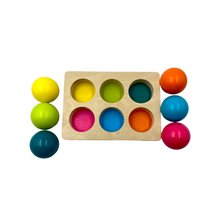 Load image into Gallery viewer, 6 Pcs Wooden Balls with Tray in Pastel/Macaron Colors Diameter 1.8 Inches
