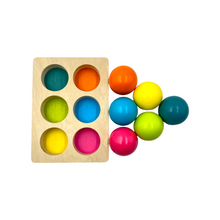 Load image into Gallery viewer, 6 Pcs Wooden Balls with Tray in Pastel/Macaron Colors Diameter 1.8 Inches