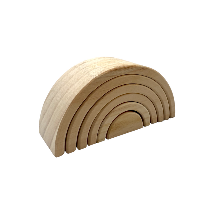 **Pre-order (Ships in 2-3 Weeks)**6 Pcs Small Rainbow Stacking Blocks in Natural Color