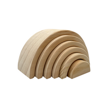 Load image into Gallery viewer, **Pre-order (Ships in 2-3 Weeks)**6 Pcs Small Rainbow Stacking Blocks in Natural Color