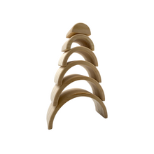 Load image into Gallery viewer, **Pre-order (Ships in 2-3 Weeks)**6 Pcs Small Rainbow Stacking Blocks in Natural Color