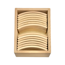 Load image into Gallery viewer, **Pre-order (Ships in 2-3 Weeks)**28 Pcs Mini Curved Natural Wooden Building Blocks with Storage Tray