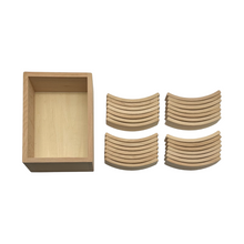 Load image into Gallery viewer, **Pre-order (Ships in 2-3 Weeks)**28 Pcs Mini Curved Natural Wooden Building Blocks with Storage Tray