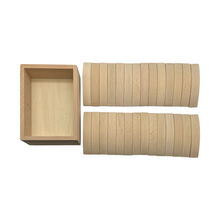 Load image into Gallery viewer, **Pre-order (Ships in 2-3 Weeks)**28 Pcs Mini Curved Natural Wooden Building Blocks with Storage Tray