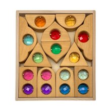 Load image into Gallery viewer, **Pre-order (Ships in 2-3 Weeks)**12 Pcs Rainbow Fairytale Window Blocks with Storage Tray