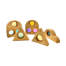 Load image into Gallery viewer, **Pre-order (Ships in 2-3 Weeks)**12 Pcs Rainbow Fairytale Window Blocks with Storage Tray