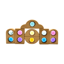 Load image into Gallery viewer, **Pre-order (Ships in 2-3 Weeks)**12 Pcs Rainbow Fairytale Window Blocks with Storage Tray