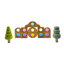 Load image into Gallery viewer, **Pre-order (Ships in 2-3 Weeks)**12 Pcs Rainbow Fairytale Window Blocks with Storage Tray