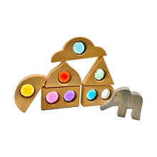 Load image into Gallery viewer, **Pre-order (Ships in 2-3 Weeks)**12 Pcs Rainbow Fairytale Window Blocks with Storage Tray