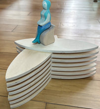 Load image into Gallery viewer, **Pre-order (Ships in 2-3 Weeks)**24 Pcs Natural Wooden Petal Mandala Platforms with Storage Tray