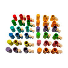 Load image into Gallery viewer, **Pre-order (Ships in 1-2 Weeks)**72 Pcs Rainbow Lola Stack and Sort Play Set