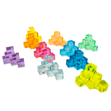 Load image into Gallery viewer, 60 Pcs Crystal Clear High Transparency Lucite Cubes Set with Wooden Tray – Rainbow or Pastel Colors