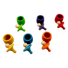 Load image into Gallery viewer, **Pre-order (Ships in 1-2 Weeks)**A set of 6 STAINED Little Thing Wooden Treasure Box in Stained Primary Rainbow Colors