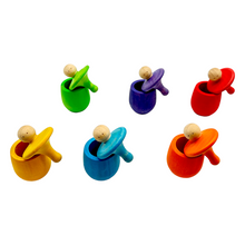 Load image into Gallery viewer, **Pre-order (Ships in 1-2 Weeks)**A set of 6 STAINED Little Thing Wooden Treasure Box in Stained Primary Rainbow Colors