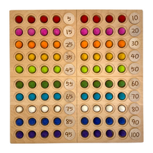 Load image into Gallery viewer, **Pre-order (Ships in 2-3 Weeks)**Hundred Frame Coin Pockets Set with Counting and Alphabet Coins