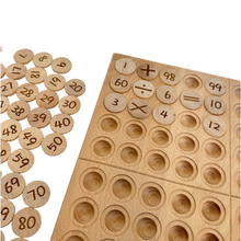 Load image into Gallery viewer, **Pre-order (Ships in 2-3 Weeks)**Hundred Frame Coin Pockets Set with Counting and Alphabet Coins