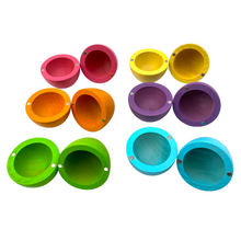 Load image into Gallery viewer, 6 Pcs STAINED Magnetic Wooden Eggs in Pastel/Macaron Colors